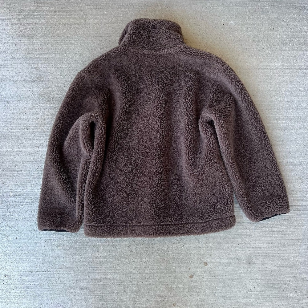 Varley Womens Sherpa Jacket XL Brown Oversized Cozy Zip Front - Picture 5 of 6
